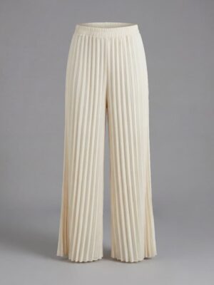 (2FOR40K)BEIGE PLEATED PALAZZOS
