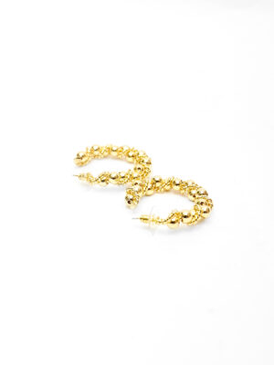 ABELLA K105372E GOLD BALL TWINE HOOPS