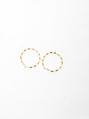 ABELLA K105510E GOLD TWINED LARGE HOOPS
