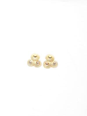 VIENNOIS T706099E GOLD 3TONE BALLS TRI EARINGS
