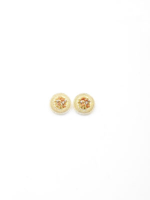 VIENNOIS T706388E GOLD DIAMOND BALLS STUD EARINGS