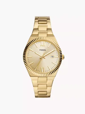 FOSSIL ES5299 GOLD ROUND FACE BIG ROLO CHAIN WATCH