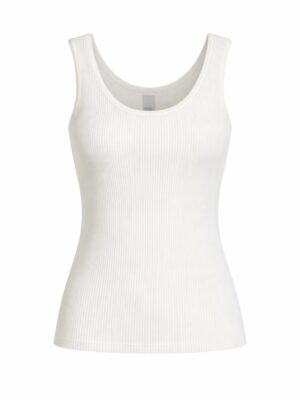 IVORY KNIT RIB BONE CAMI