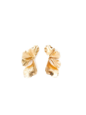 JIN GOLD BRUSHED FLORAL CITY EARINGS