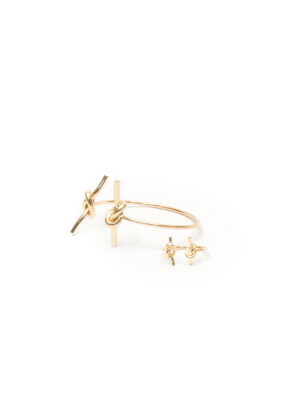 JIN GOLD KNOTTED BOW RING X BANGLE SET