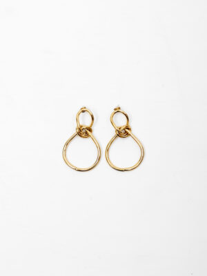 JIN GOLD SCALLOP PIPE EARINGS