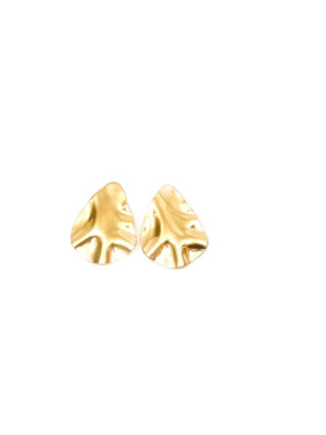 JIN GOLD SMASHED OVAL EARINGS