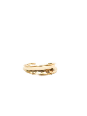 JIN GOLD SMOOTH HOLLOW OPEN BACK BANGLE