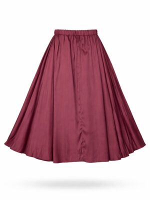 KINZI CHOCO SILK PLEATED SKATER SKIRT