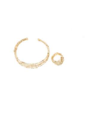 MD GOLD DIAMOND BALL STUCK ON MULTI STRING BANGLE