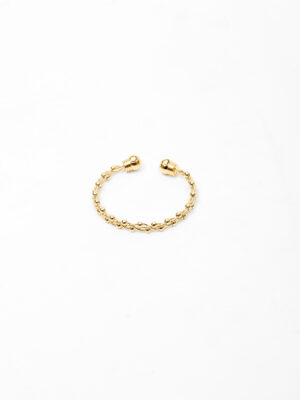 MD GOLD WOVEN SMOOTH BALLS BANGLE