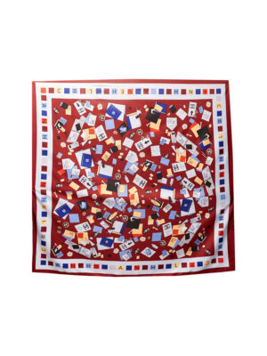 PLUM X BLUE CH ENVELOPE PRINT SCARF