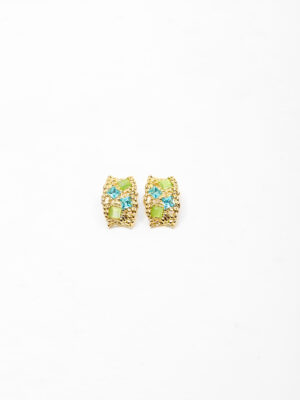 VIENNOIS 4GF2F GOLD MINT STONE STUD