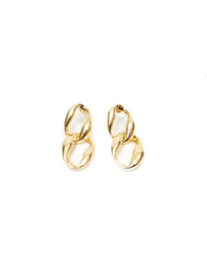 VIENNOIS 5AC4D GOLD TWIRL DROP EARINGS