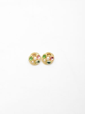 VIENNOIS T111522E GOLD ROUND STONE STUD