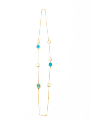 VIENNOIS T113183Q GOLD BLUE STONE LONGCHAIN