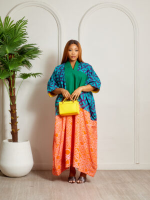 SASHES X HIDES GREEN PATCH ADIRE LAGOS CAFTAN