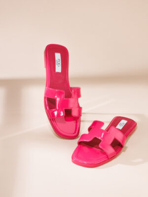 POG CERISE PATENT H SLIPPERS
