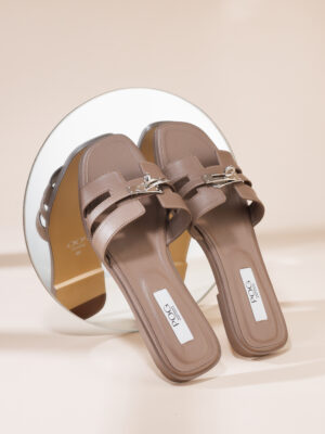 POG KHAKI BUCKLE H SLIDES