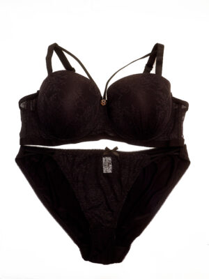 ANGELS AURA A24044 BLACK LACE BRA & PANT SET
