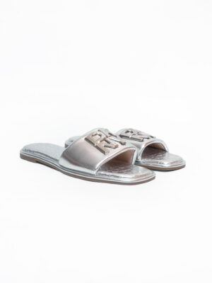 (2FOR45K) DKNY SILVER INSOLE MONOGRAM SLIPPERS