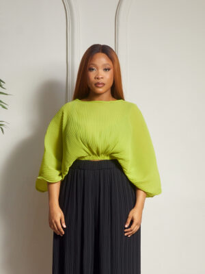(2FOR30K)LIME SUNRAY BATWING CROP TOP