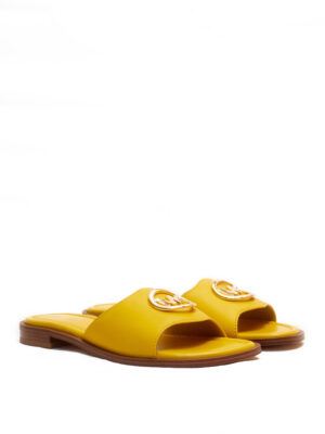 MICHAEL KORS HANNAH HONEY YELLOW SLIDES