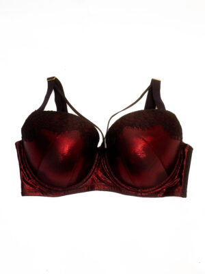 UK RED LUMINOUS CHANTILLY INSERT BALCONY BRA