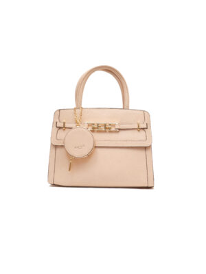 EMILY LORAN 4026 BEIGE REPTILE GOLD CHAIN BUCKLE GRAB HANDLE BAG
