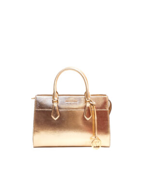 MICHAEL KORS SHEILA PALE GOLD GRAB HANDLE BAG