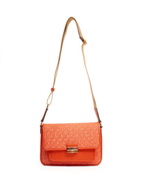 MICHAEL KORS ARGILLE ROUGE RED CLAY ORANGE FAT STRAP SATCHEL BAG