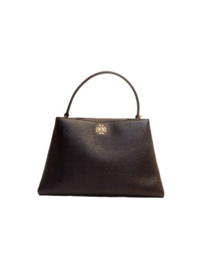 TORY BURCH BRITTEN BLACK TOP HANDLE SATCHEL BAG