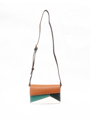(2FOR35K) MARCS CAMEL/SAGE/IVORY COLORBLOCK CROSS BODY BAG