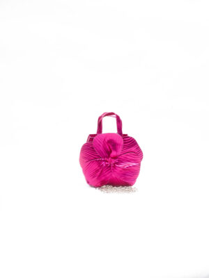 (2FOR40K) MAGENTA LEAF DETAIL GRAB HANDLE MINI BAG
