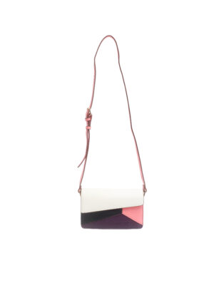 (2FOR35K) MARCS IVORY/CORAL/PURPLE COLORBLOCK CROSS BODY BAG