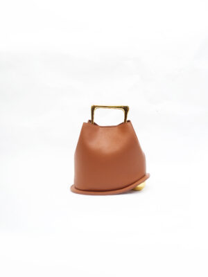 (2FOR70K) DAFE BROWN GOLD BALL N METAL HANDLE BUCKET BAG