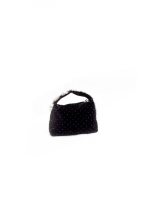 6143 BLACK VELVET BROOCH HANDLE MINI BAG