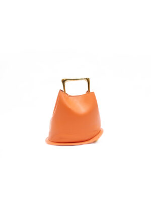 (2FOR70K) DAFE ORANGE GOLD BALL N METAL HANDLE BUCKET BAG