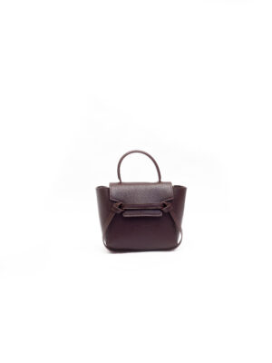 DARK CHOCO REFINED GRAIN CELLY TOP HANDLE FIN BAG
