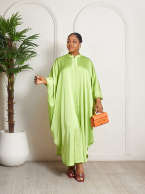 (2FOR70K) ZR LIME MULTISEAM SILK CAFTAN