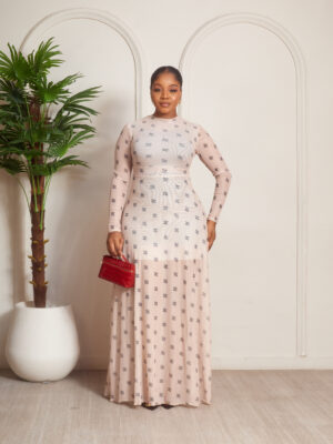 (2FOR40K) NUDE FF MESH MAXI DRESS