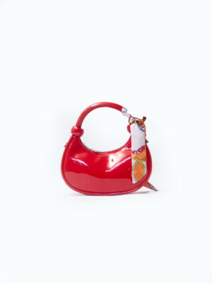 (2FOR50K)RED PATENT ROUND HANDLE BAG