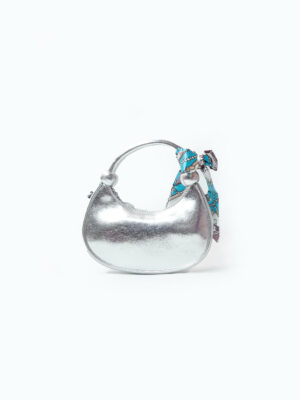 (2FOR50K)SILVER ROUND HANDLE BAG