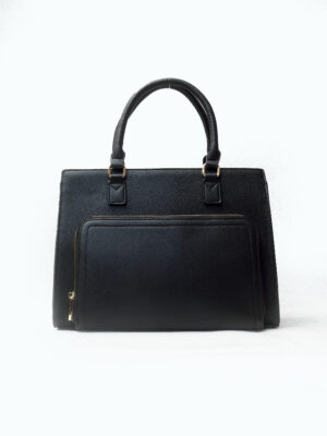 OSAMIL 58157 BLACK REFINED GRAIN FRONT ZIP POCKET BAG