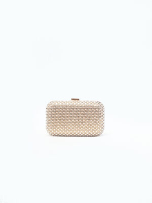 GOLD LARGE RHINESTONE CASE PURSE