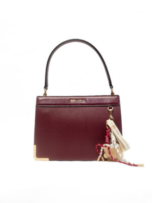 EMILY LORAN 11021 MED REPTILE/WINE COLORBLOCK BAG