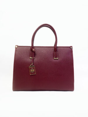 OSAMIL 5855-1 PLUM REFINED GRAIN GRAB HANDLE BAG BAG