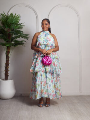 BLUE FLORAL LAYERED TUNIC