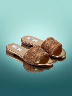 POG BRONZE 1384 ASHABI DIAMOND PARTY SLIPPERS