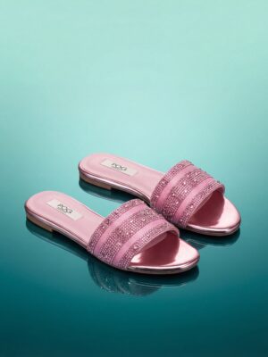 POG PINK 1384 ASHABI DIAMOND PARTY SLIPPERS